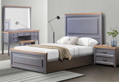 تخت خواب چوبی ساده سفید‬‎