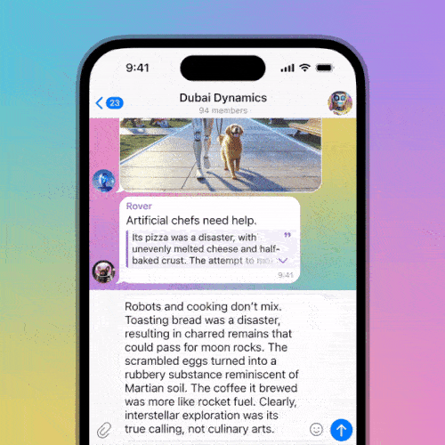بروزرسانی تلگرام با افکت‌های نمایشی برای پیام‌ها و دسترسی به هشتگ‌ها!
